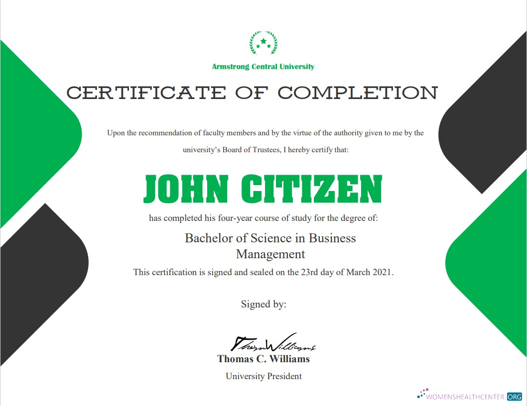 Download USA University Completion cert Photoshop template